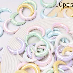 TEMU 10개입 34×28mm 아크릴 작은 초승달 구슬, DIY 주얼리, 목걸이, 팔찌 장식용 공간 마개 구슬|비즈목걸이