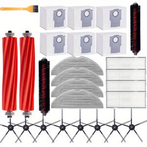 TEMU 27개 Roborock 진공청소기 액세서리 키트 S7/S7+/S7 MaxV/S7 MaxV Plus/S7 MaxV Ultra/S7 Pro Ultra G10/G10S PRO용 - HEPA 필터, 먼지백, 걸레 천, 브러시 포함, 향상된 청소 성능을 위한 청소 액세서리 세트|종합 액세서리 키트|내구성 있는 플라스틱 구성품, 가정용 진공청소기