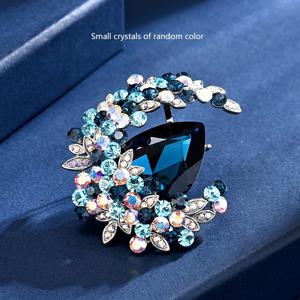 TEMU 우아한 블루 & 퍼플 라인스톤 브로치 핀 - 캐주얼 복장 및 특별한 자리에 완벽함, 시크 코사지 액세서리 by ESSHPULE, 이상적인 선물