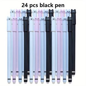 TEMU 마법 잉크가 특징인 고양이 테마 지워지는 펜 24개 세트. 파란색과 검은색으로 제공되며 편안한 그립감을 위해 디자인되었습니다. 사무실 서명 및 문구 용품에 적합합니다.