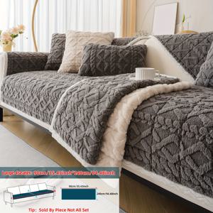 TEMU 1개 두꺼운 플러시 소파 커버 - 따뜻하고 편안한 플러시 쿠션, 미끄럼 방지 소프트 쿠션, 반려동물 친화적, 세탁 가능한 보호 커버, 1~4인용