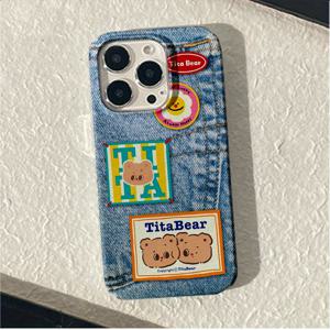 TEMU 폰 케이스: 진스 베어 충격 흡수 트렌디 보호 휴대폰 하드 케이스 아이폰16 15 14 13 12 11 프로 맥스 XR XS 맥스 플러스 보호 커버 남녀 선물용