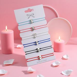 TEMU 12개 스타일 컬러풀 로프 매듭 하트 멀티 세트 가디건 팔찌 데이 커플 선물 커플을 위한 다용도 완벽한 선물