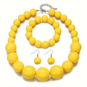 TEMU 스타일 일상용 신부 결혼식 목걸이 귀걸이 팔찌 세트 3피스