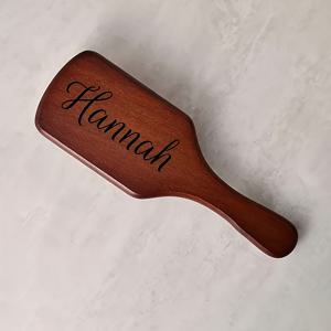 TEMU 이름/텍스트 각인 가능한 대나무 & 홍단 헤어 브러시 - 여성용 헤어 케어 마사지기, 정전기 방지 볼륨 에어 쿠션 빗, 선물용 이름/메시지 각인 (대나무/홍단 브리스틀) - 두피 마사지