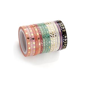 TEMU 세트 16롤 와시 테이프, 섬세한 금박 장식 마스킹 테이프, 스크랩북 및 생일 카드 장식용 3mm 폭 마스킹 테이프