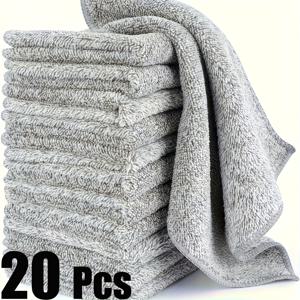 TEMU 20/10개 내구성 강한 마이크로파이버 청소 천, 차량 전용 숯 스퀘어 타월 - 초흡수, 빠른 건조, 스크래치 방지, 재사용 가능 및 세탁기 사용 가능, 호텔 청소, 차량, 가정, 마당, 레스토랑 주방 및 기타 상업용 시나리오에 적합, 필수 청소 용품, 친구 선물