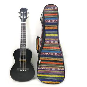 TEMU 디자인 우쿨렐레 케이스 2포켓 - 내구성 있는 10mm 두께의 짠 원단, 조절 가능한 스트랩 및 더블 지퍼 소프라노, 콘서트, 테너 우쿨렐레용 - 화려한 줄무늬 패턴, 패딩 보호, 손쉬운 운반 핸들, 우쿨렐레 케이스 가방