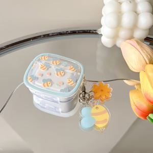 TEMU 귀여운 벌 패턴 이어폰 케이스, 에어팟 1/2/3/4 및 Pro/Pro2/Pro3 보호 커버와 호환