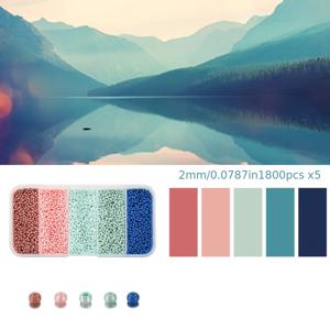 TEMU 5가지 색상 2mm 체코 유리 시드 비즈 벨트 박스 세트, 팔찌 목걸이 주얼리 제작용 시드비즈 로넬 스페이서 비즈
