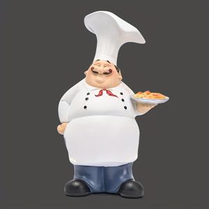 TEMU 미국 컨트리 스타일 창의적인 레진 셰프 피규어, 귀여운 셰프 장식품, 주방 분위기 장식, 집, 레스토랑 및 카페를 위한 스타일리시한 장식