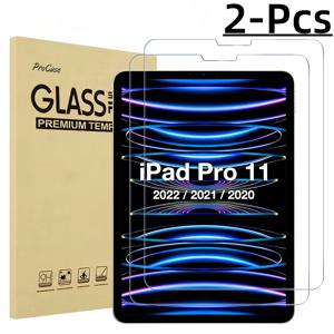 TEMU 아이패드 프로 11 (2022/2021/2020/2018) 4세대/3세대/2세대용 강화유리 보호필름 2개, 울트라 HD, 스크래치 방지