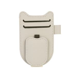 TEMU 고양이 귀 인조 가죽 선바이저 정리함 - 안경, 카드, 펜용 다기능 클립 | 내구성 있는 지퍼 잠금 및 모던 디자인의 컴팩트 공간 절약형 자동차 액세서리, 카드 보관, 스타일리시한 액세서리, 고품질 마감, 로드 트립 필수품, 세련된 액세서리, 튼튼한 구조, 도로 여행 애호가를 위한|선글라스|지갑|수납정리함