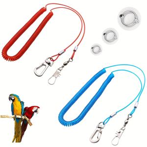TEMU 5m 파로트 리시스, 조절 가능한 스트랩이 포함되어 있습니다 - 안전한 비행 훈련을 위한 내구성, 엉키지 않는 디자인, 다양한 크기 제공, 새 안전 하네스 | 조절 가능한 리시스 | 내구성 있는 플라스틱 리시스, 새 액세서리