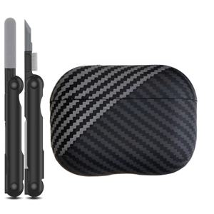 TEMU 에어팟 4 케이스용 카본 파이버 케이스 + 청소 키트 포함, 에어팟 프로2/프로/3/2/1 케이스 보호 커버