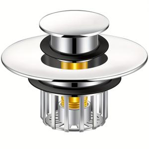 TEMU 스테인리스 스틸 욕조 스토퍼 | 샤워 배수구 머리카락 포획기 (필터 팝업 욕조 플러그 포함) | 욕실 배수구 스토퍼 | 1-1/2~1-3/4