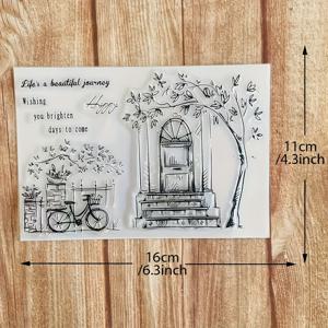 TEMU 스캡북용 스탬프 (마당 글자 포함), 사진 앨범 장식 및 클리어 스탬프 및 고무 도구로 엠보싱 카드 제작