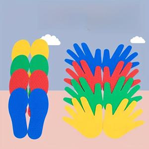 TEMU 감각 스텝 패드 세트, 손과 발 인체자취 게임 매트, 손과 발을 위한 흥미로운 감각 게임, 실외 및 실내 환경 모두에서 즐길 수 있는 재미있는 크롤링 및 점프 활동, 학교 스포츠 장비, 생일 선물, 색상은 랜덤입니다.|발매트