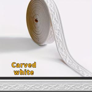 TEMU 3D 패턴 엠보싱 폼 자가 점착 킥보드 벽 스티커, 길이 900cm, 폭 8cm, 방수 및 얼룩 방지 기능이 있는 부드러운 벽 장식