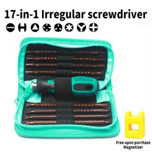 TEMU 다양한 모양(십자, 삼각)을 갖춘 보관 및 마그네틱 부착 기능이 있는 다기능 양방향 스크루드라이버. 다양한 설치 작업에 적합하며 분리 가능, 조절 가능, 전환 가능, 휴대 가능.