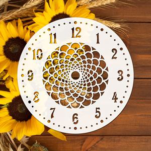 TEMU 벽 페인팅용 대형 11.8인치 원형 만다라 시계 인장 스텐실 1개, 재사용 가능한 장식 숫자 템플릿, 나무 간판, 타일, 천, 캔버스 매트 및 가정 장식용 예술 프로젝트에 적합.|벽시계|벽시계