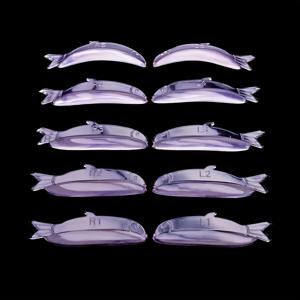 TEMU 10개입 물고기 모양 실리콘 속눈썹 키트와 재사용 가능한 라미네이션 패드 - 완벽한 속눈썹 펌을 위한 3D 속눈썹 컬러 액세서리