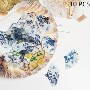 TEMU 중국풍 잉크 대나무 팬 모양 레진 펜던트 10개, 재료, 태슬, 주얼리 제작 키트, 귀걸이, 헤어핀 및 기타 장식용 액세서리.