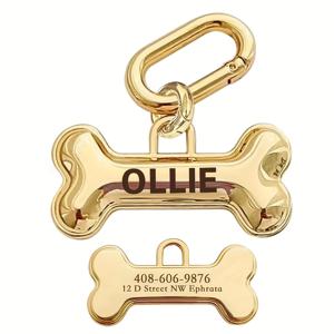 TEMU 1개 맞춤형 레이저 각인 3D 뼈 모양 강아지 ID 태그, 이름, 주소, 전화번호 포함 - 목걸이, 파티, 결혼식, 생일용 반려동물 면허증 태그 - 레이저 에칭 서비스