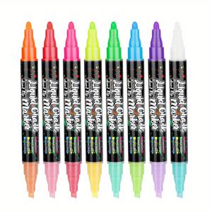 TEMU 16색 8색 형광 보드 특수펜 8개, 평면 지우개 광고용 라이트 보드 펜, 칠판 액체 분필 형광펜, 생생한 색상, 빠른 건조 액체