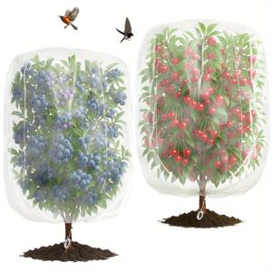 TEMU 2개 또는 4개 DIY 정원용 그물망 (지퍼형 패널 & 잠금식 풀 포함) - 블루베리, 토마토, 채소, 나무, 관목용 내구성 강한 벌레 방지 새울타리 - 가정용 정원 메쉬 커버