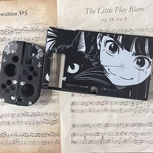 TEMU 닌텐도 스위치 OLED/NS용 귀여운 애니메이션 소녀 & 고양이 디자인 TPU 케이스 - 가벼운 소프트 쉘 커버, 안전한 브래킷 클로저, 충격 방지 보호 케이스, 닌텐도 스위치 NS 콘솔 호환