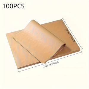 TEMU 100매 중간 사이즈, 7.87인치 x 9.84인치, -등급 오일 흡수지 - 종이 트레이 라이너, 피자, 바베큐, 튀김치킨 및 베이킹에 적합