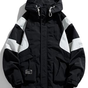 TEMU 봄/가을 신상 트렌치 코트 자켓 남성용, 트렌디한 아메리칸 워크웨어 스타일, 캐주얼 후드 2318