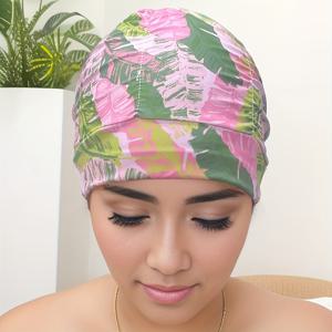 TEMU 고탄력 프린팅 수영모, 부드럽고 통기성 좋은 빠른 건조 여성용 헤드웨어. 긴 머리 수영, 서핑 및 수상 스포츠에 완벽한 선택|서핑모자