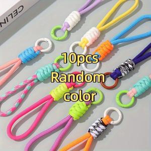 TEMU 10개 나일론 물병 끈 - 휴대폰, 컵, 헤드폰 케이스 및 가방용 짧은 꼰 손목 밴드 - 내구성 있고 스타일리시한 액세서리, 멍멍 끈