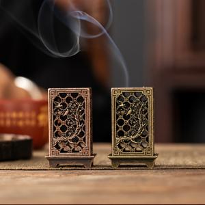 TEMU 2개 세트 길상 구름 디자인 향로 - 전통 중국 차 의식 장식, 수직 & 접시 스타일, 골드/브론즈 마감, 홈 분위기 향로