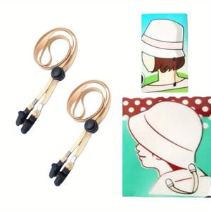 TEMU 2D 2개 세트 ID 카드 랜야드 & 장갑 스트랩, 조절 가능한 방풍 모자 클립 - 골프, 낚시, 보트, 요트용 보호 장비 액세서리