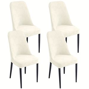 TEMU 4/6개 폴리에스터 의자 커버, 360도 완전 랩, 탄성 식탁 의자 커버, 95% 폴리에스터 및 5% 스판덱스 혼방 | 세탁기 및 손세탁 가능 | 거실, 식당에 적합