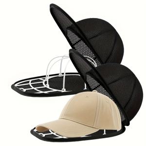 TEMU 모자 세탁기 케이지, 프레임 케이지 및 모자 세탁백 포함, 야구모자 세탁기, 어린이와 성인용 1/2팩 블랙, 빨래 가방