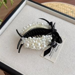 TEMU 여성용 대형 헤어 클립 - 우아한 꽃무늬 디자인과 비즈 장식, 업스타일, 웨딩, 프롬, 일상 및 공식 행사용 빈티지 머리핀