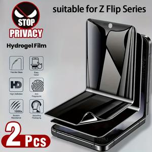 TEMU 2개 세트 삼성 갤럭시 Z 플립 6/갤럭시 Z 플립 5/갤럭시 Z 플립 4/갤럭시 Z 플립 3용 접이식 방수 젤 필름, 접힘 가능, 매끄럽고 섬세한 표면으로 몰래보기 방지, 휴대폰 보호필름|폰케이스