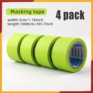 TEMU 녹색 종이 스프레이 페인트 마스킹 테이프, 1.18인치/3cm 폭, 고 점착성 페인터 테이프 4롤 팩 - 방수, 내열, 잔여물 없음, 미술, 건설에 적합