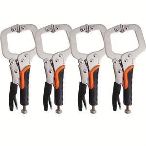 TEMU 4개입 고강도 원형 마우스 잠금 플라이어 세트 - 6인치, 핸들 달린 원형 넥, 조절 가능한 금속 표면 클램프가 있는 다기능 잠금 플라이어, 녹 방지, 목공 및 용접 수리, 용접, 금속 구부리에 적합