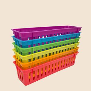 TEMU 교실용 연필 6개 바구니, 색연필 보관 바구니, 크레용 바구니, 플라스틱 펜 홀더, 작은 잡다한 보관 바구니. 교실, 책상, 서랍 및 사무실 정리를 위한 적합