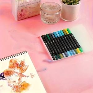 TEMU 양면 수채화 연필 - 생생한 색상, 채색, 그림 및 공예용 | 크리스마스 추천 선물 | 밝은 팔레트 | 내구성 있는 플라스틱 바디, 수채화 미술 용품