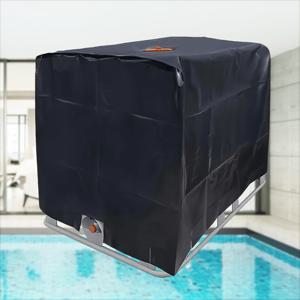 TEMU 1개 무타오 헤비듀티 야외 탱크 커버 - 강화 코너, 온수욕조, 수영장, 정원, 파티오용 - 내구성 강한 블랙 폴리에스터로 오래 사용 가능