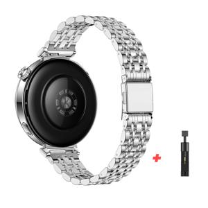 TEMU 투톤 스테인리스 스틸 7링크 팔찌 | 삼성 7/6/5/4/3/FE 호환, 탈부착 도구 포함 사이즈 조절 가능, 방수 기능 없음, BUSKOZ|스마트워치