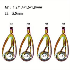 TEMU 수선 및 자체 낚싯대 제작을 위한 낚싯대 가이드 팁 4개 세트 (탑 아이 링 포함)