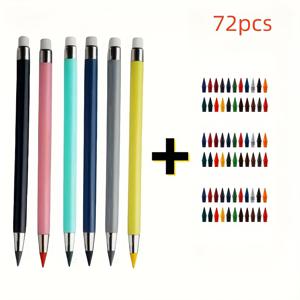 TEMU 6개 펜 + 66개 연필심, 지우개 포함 HB 연필, 영원한 연필, 신학기, 전문 드로잉, 페인팅, 학용품, 미술 용품, 드로잉 용품, 자동 연필에 적합