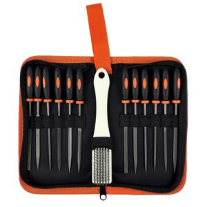 TEMU 13개 금속 줄 세트, 12개 바늘 줄 세트 (청소 브러쉬 포함), 고강도 합금강, 정밀 가공 및 조각 도구, 인체공학적 그립 - 내구성, 금속, 나무, 유리 및 주얼리 가공용 - 다양한 래프트 바늘 및 줄 포함